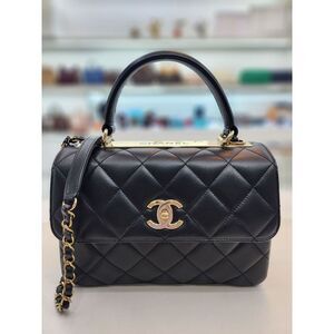 Trendy Cc Lambskin Small Integrated Chip Tote And Shoulder Bag